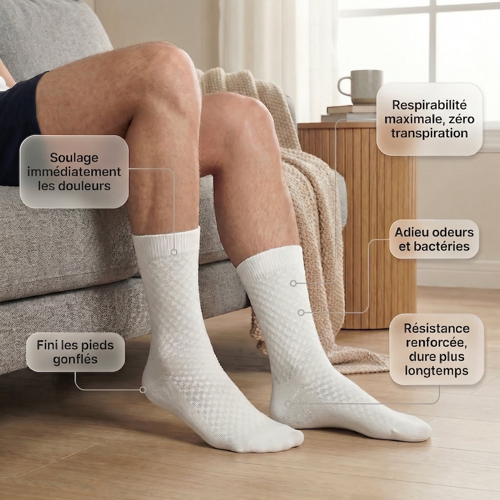 Chaussettes de compression en bambou — Fini les pieds fatigués