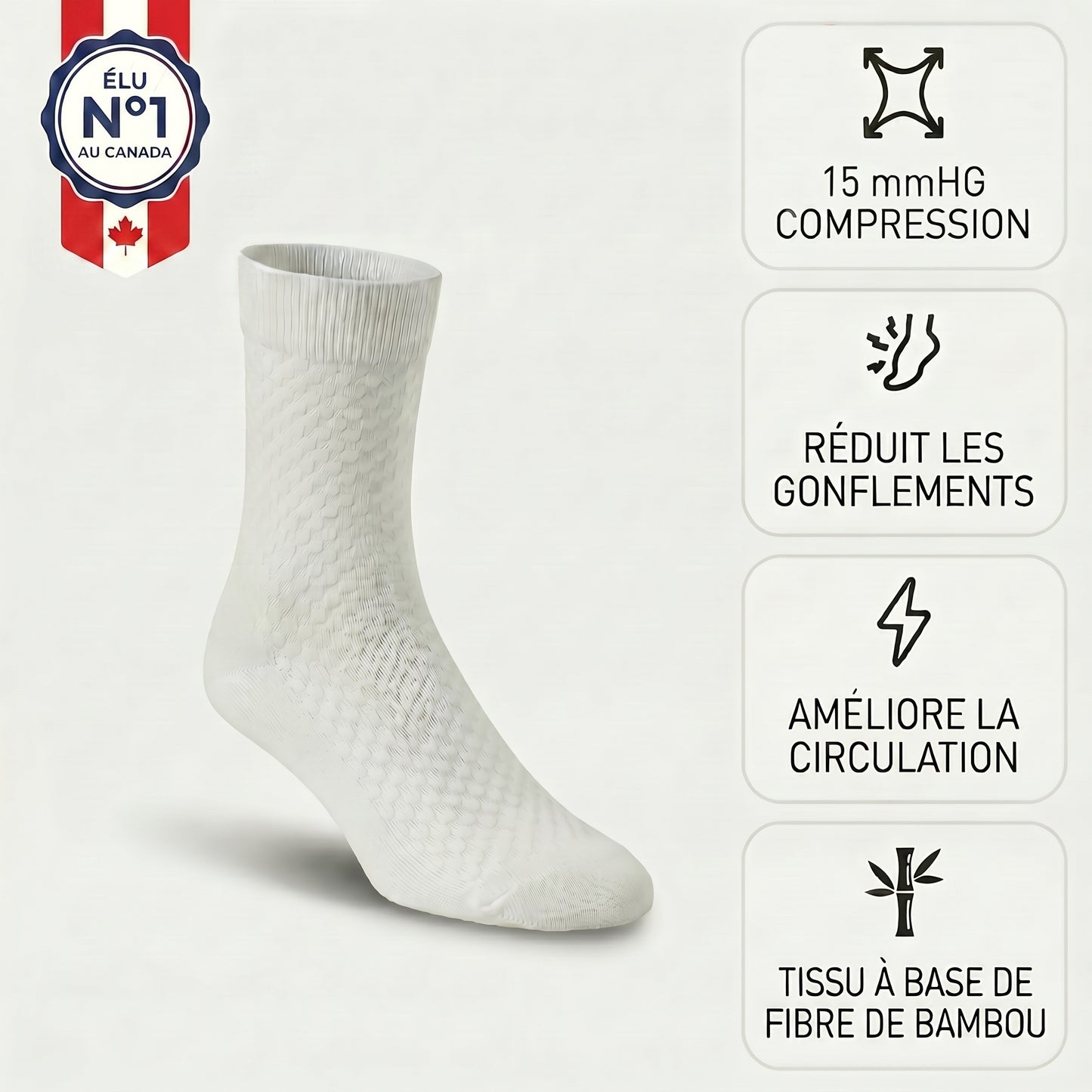 Chaussettes de compression en bambou — Fini les pieds fatigués