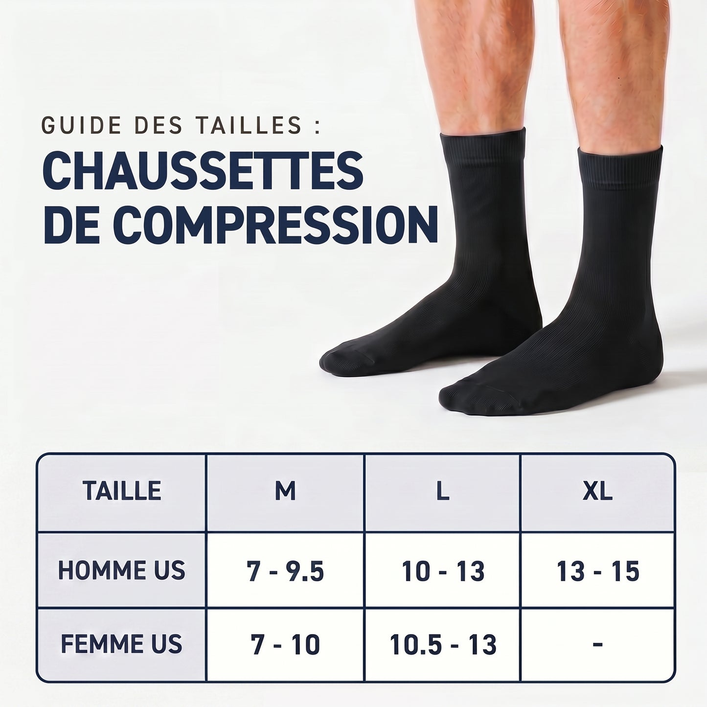 Chaussettes de compression en bambou — Fini les pieds fatigués